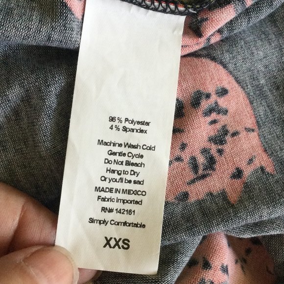 LuLaRoe Irma Black w/Motorcycle Print, NWT, XXS - Picture 5 of 6